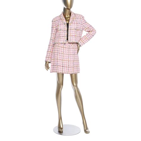 tweed chanel set|Chanel tweed suit pink.